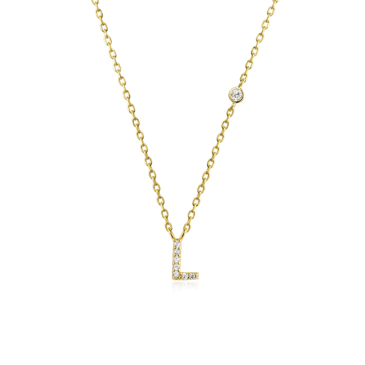 ANDYWEN 925 Sterling Silver Gold Small 26 Letters A- Z - Gold L