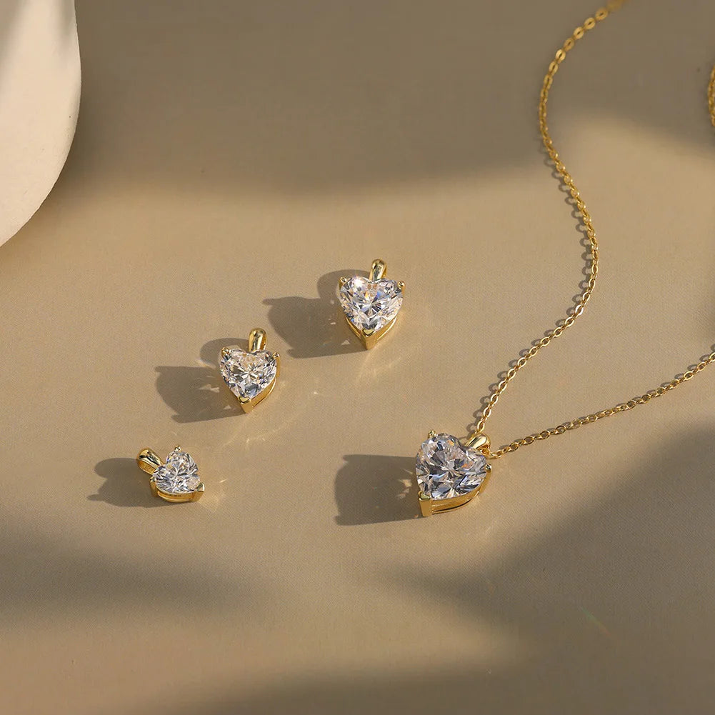 Rinntin Moissanite Diamond Heart Pendant 1-4CT