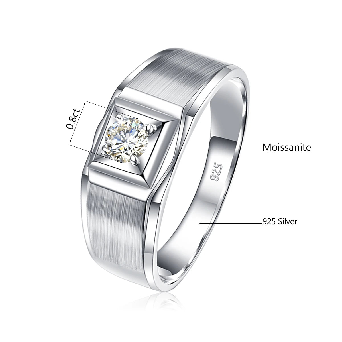 Sdoou 2 Ct Moissanite Rings Pass Diamond Test D