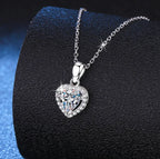 1CT Herzschliff Moissanit Halskette für Frauen 18K