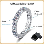 EWYA Luxury 2.2cttw 3mm Moissanite Full Enternity