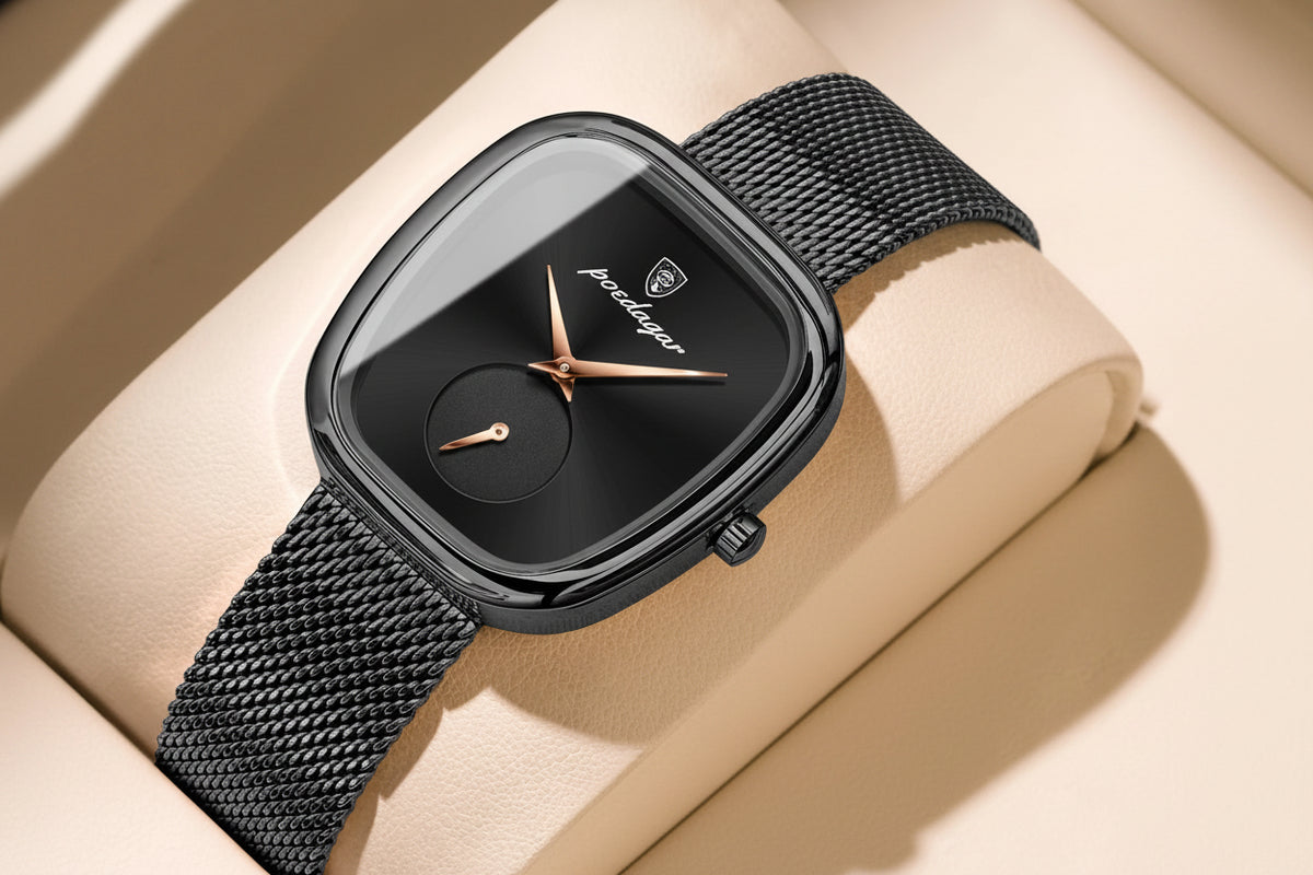 POEDAGAR Luxury Fashion Elegant Ladies Watch - 783 Black Black