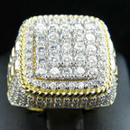 14K Gold Ring for men Natural 2 Carat Diamond with - 6 / YELLOW, 7 / YELLOW, 8 / YELLOW, 9 / YELLOW, 10 / YELLOW