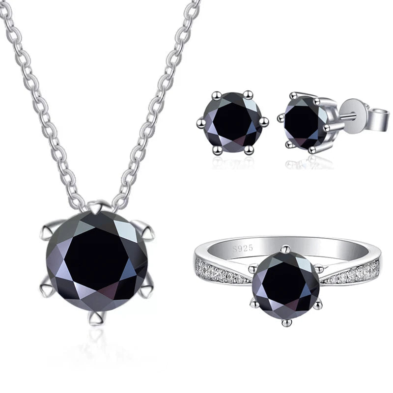 JoyceJelly Moissanite Jewelry Set With 1CT D Color