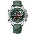 NAVIFORCE Digital Men Military Watch Waterproof - Silver Green