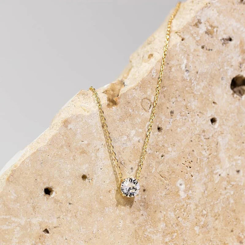 OXTAO Certified Moissanite Solitaire Necklace