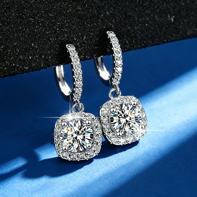0.5-1 Carat Moissanite Earrings for Women S925 - FBEH White 2pcs / A-Moissanite 0.5ct, FBEH White 2pcs / A-Moissanite 1.0ct