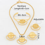 4-teiliges Geometrie-Schmuckset runder Anhänger