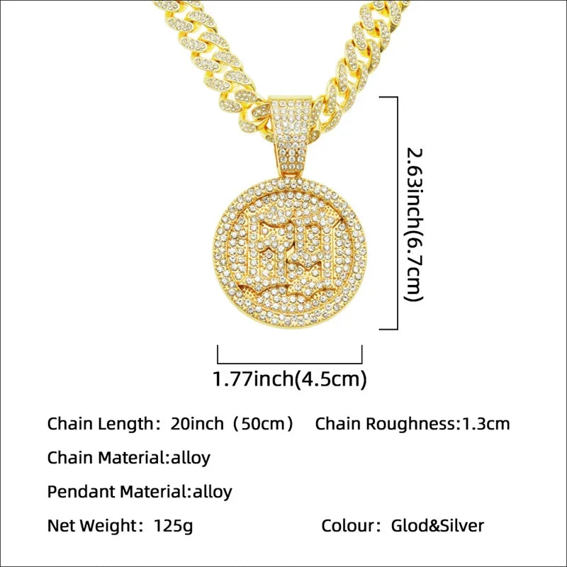 Men Women Hip Hop Number 69 Pendant Necklace Cryst