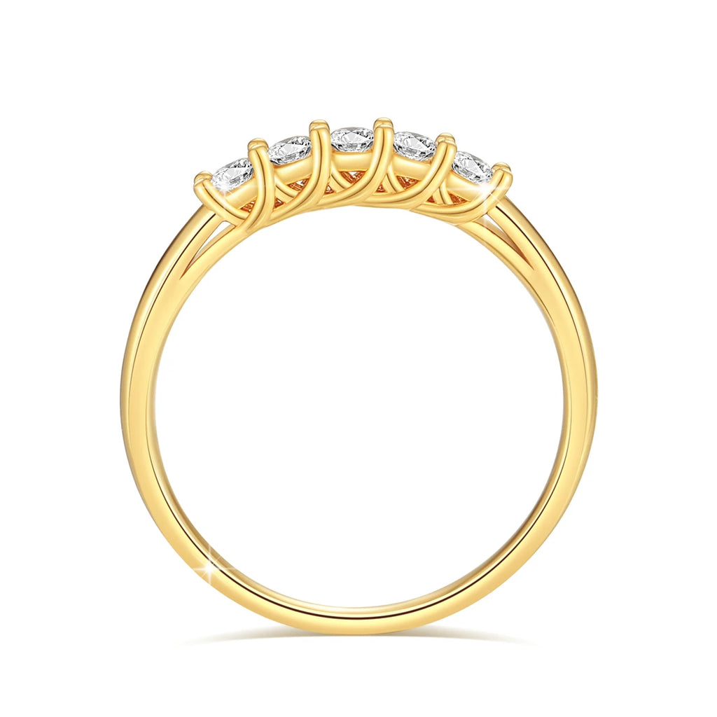 Sdoou Real 14K Gold AU585 Full Moissanite Diamond