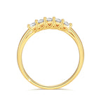 Bague Sdoou en or véritable 14 carats AU585 avec diamant moissanite complet