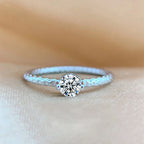0.3ct Moissanite Ring for Women 18k White Gold.