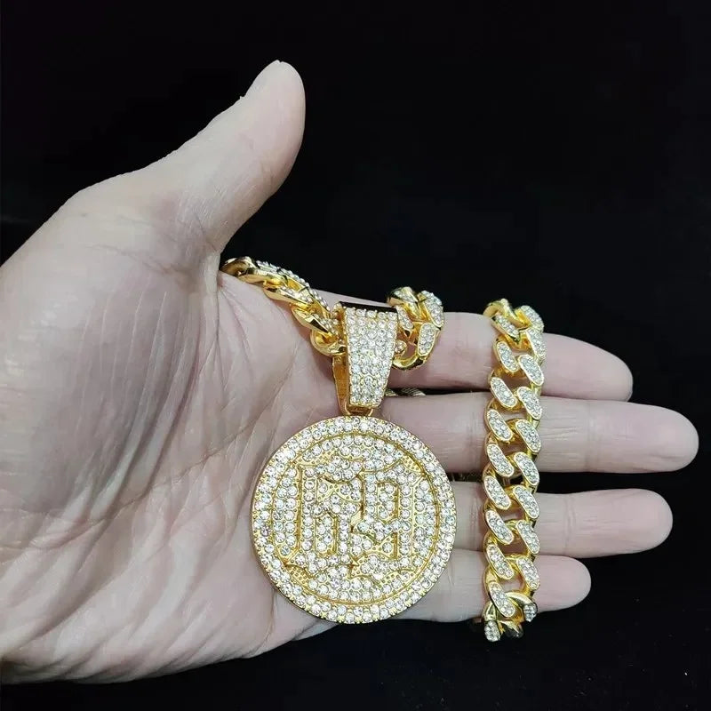 Men Women Hip Hop Number 69 Pendant Necklace Cryst