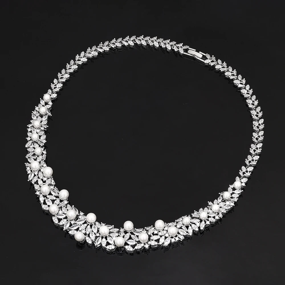 High Quality Zirconia Pearls 4pcs Jewellery Neckla