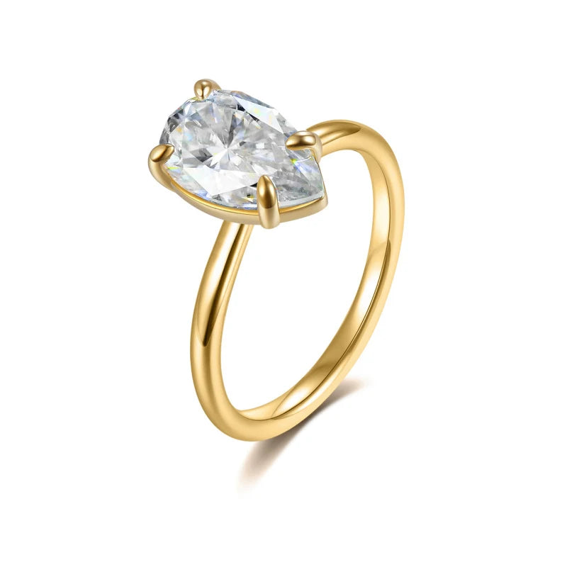 Smyoue 7*11mm Zircon Moissanite Solitaire Women