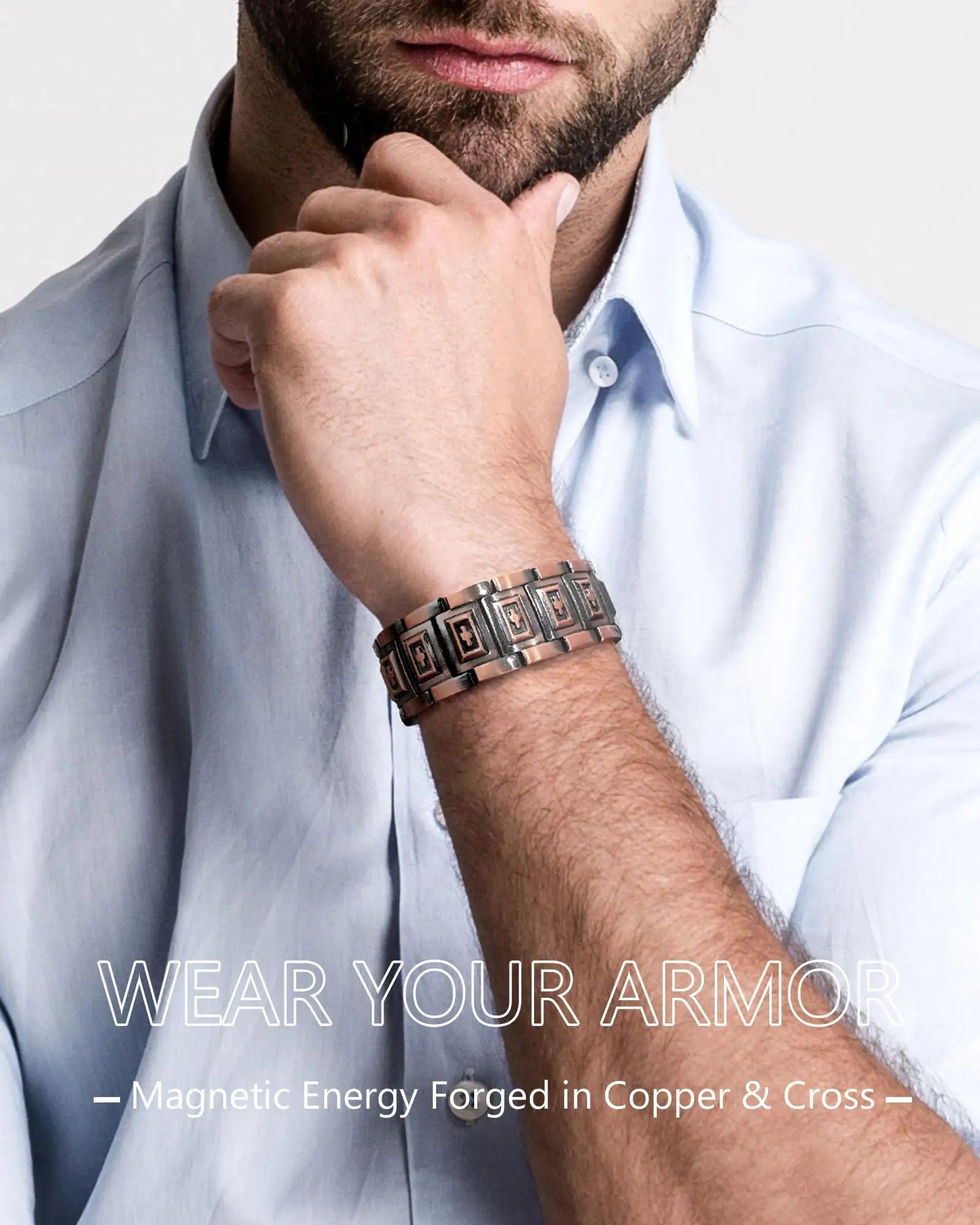 Premium Copper Bracelet for Men  Health with Grid