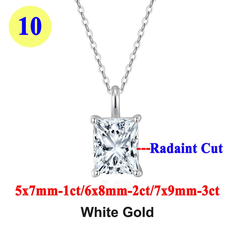 PureMax 1ct 2ct 3ct D Color VVS1 Moissanite Diamond - XL07-radiant-white / 2ct / 45cm-add box, XL07-radiant-white / 2ct / 45cm-add bag, XL07-radiant-white / 3ct / 45cm-add box, XL07-radiant-white / 3ct / 45cm-add bag, XL07-radiant-white / 1ct / 45cm-add box, XL07-radiant-white / 1ct / 45cm-add bag