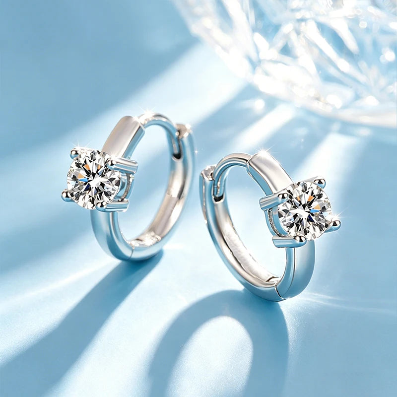 0.5-1 Carat Moissanite Earrings for Women S925 - SZEK White 2pcs / A-Moissanite 0.5ct, SZEK White 2pcs / A-Moissanite 1.0ct