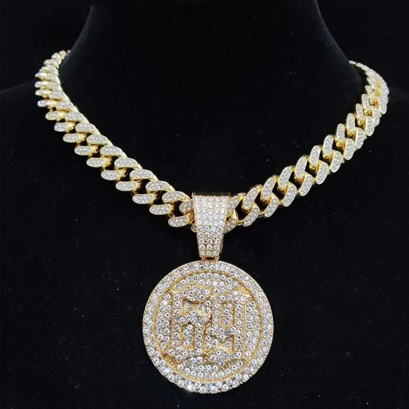 Men Women Hip Hop Number 69 Pendant Necklace Cryst