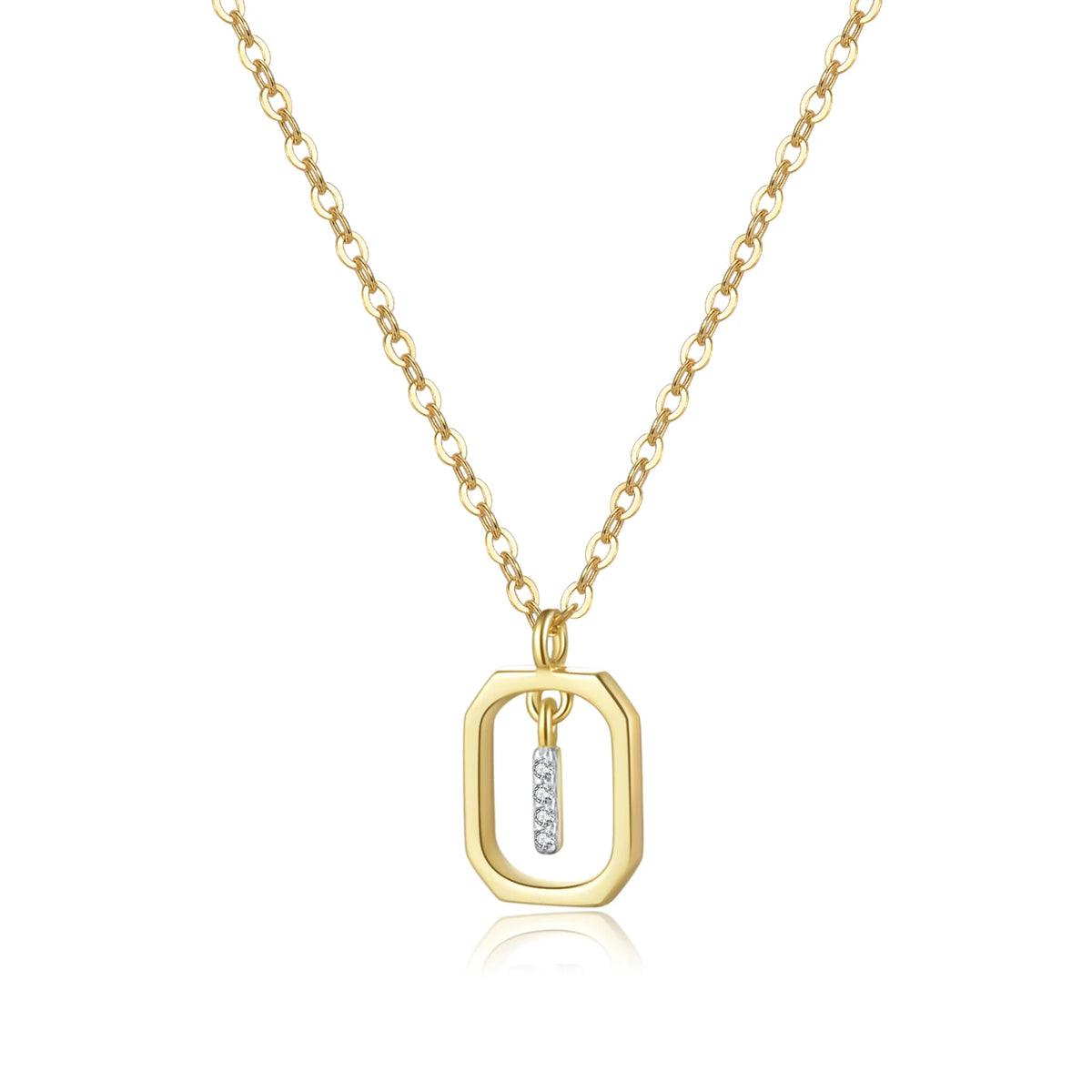 ANDYWEN 925 Sterling Silver Gold Inital Pendant Luxury - Gold I
