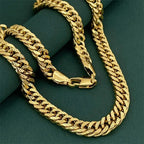 Herren 10MM 60CM Seitenkette, 24K Gold,