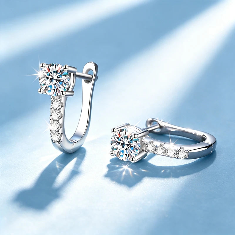 0.5-1 Carat Moissanite Earrings for Women S925 - UXEK White 2pcs / A-Moissanite 0.5ct, UXEK White 2pcs / A-Moissanite 1.0ct