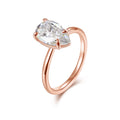 Bague de fiançailles solitaire Smyoue en moissanite et zircon pour femme, 7 x 11 mm