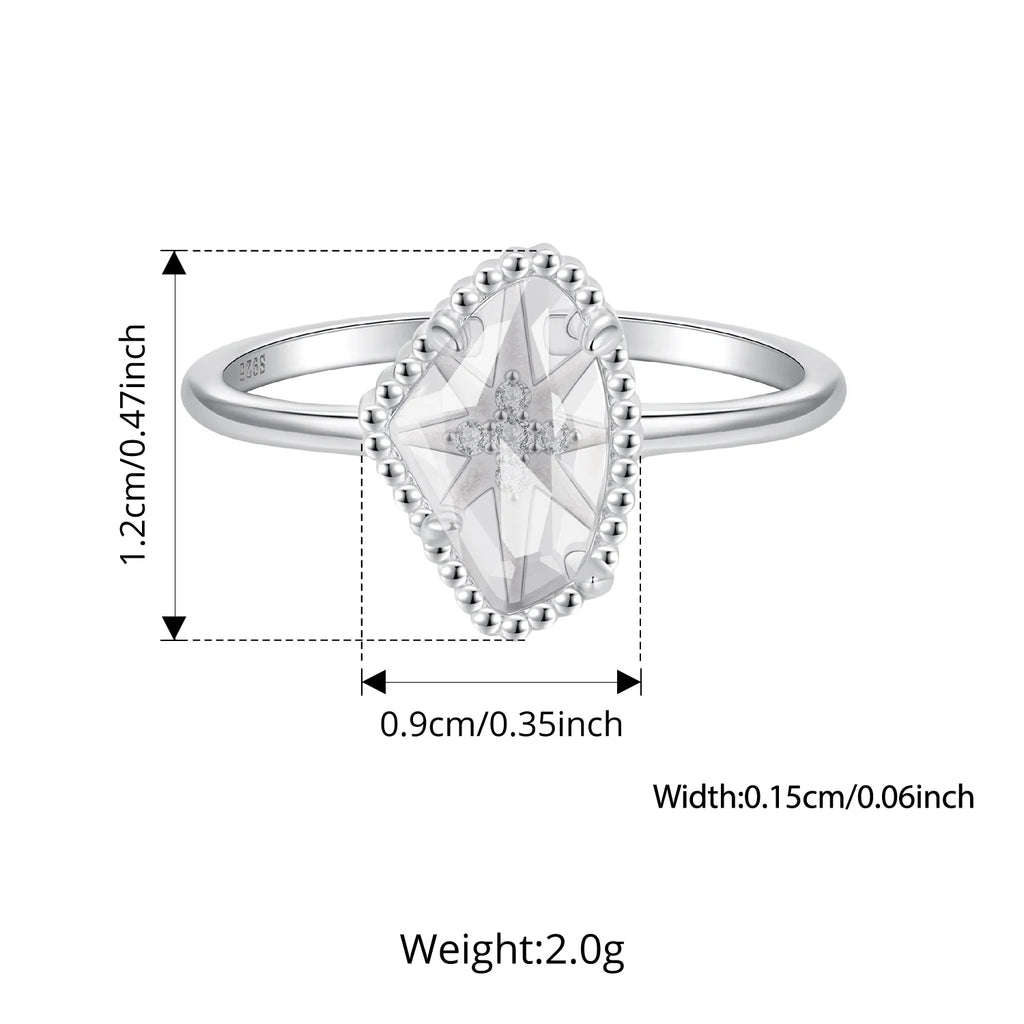 Bamoer 925 Sterling Silver Geometric rings