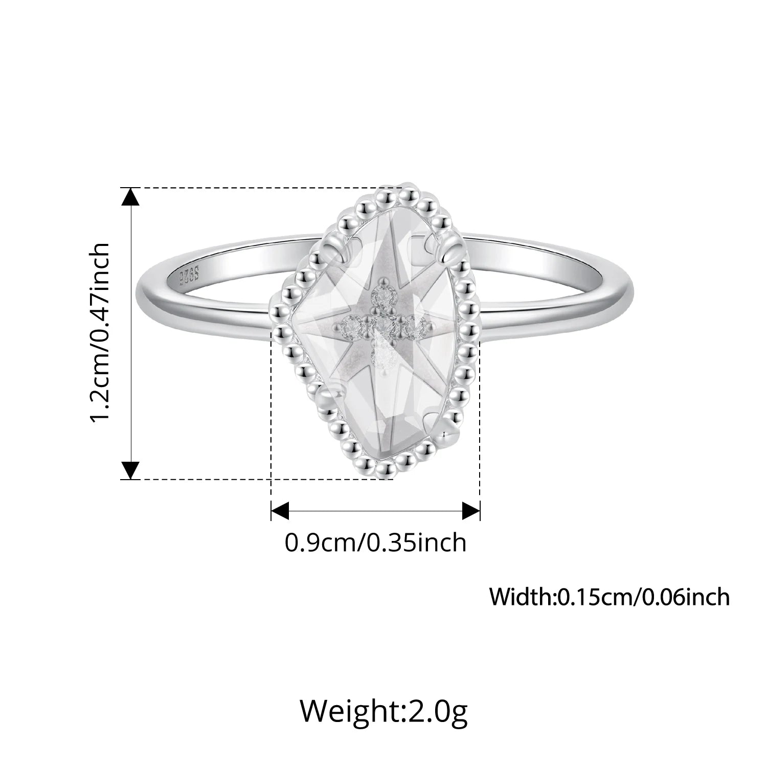 Bamoer 925 Sterling Silver Geometric rings