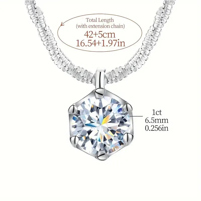 LOUTF 1CT Sparkling Luxury Moissanite Diamond White