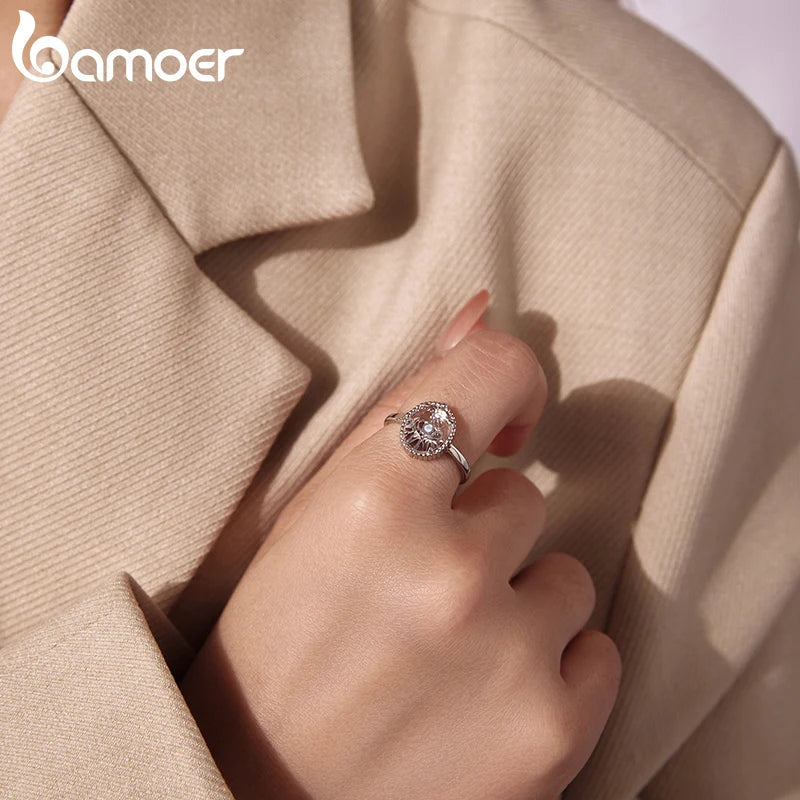 Bamoer 925 Sterling Silver Geometric rings