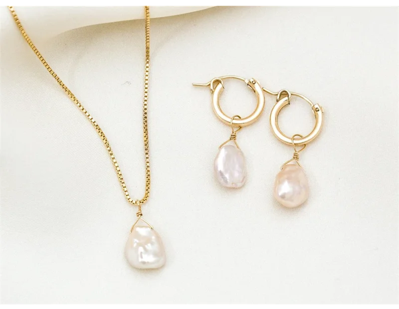 Natural Baroque Pearl Necklace Handmade Jewelry