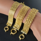 New 18MM wide copper chain bracelet unisex 18K gold