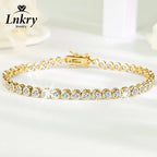 Lnkry Exquisite Round Bezel 3mm Moissanite Tennis