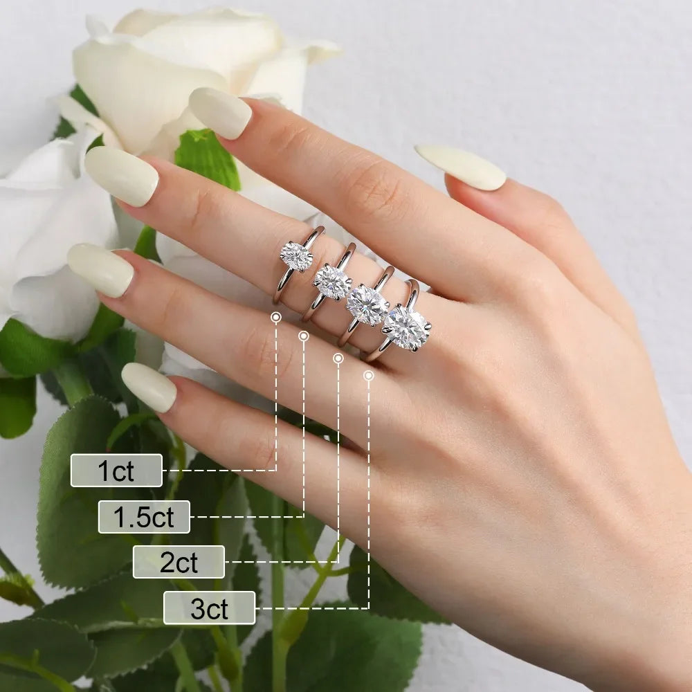 M-JAJA Oval Moissanite Engagement Ring for Women