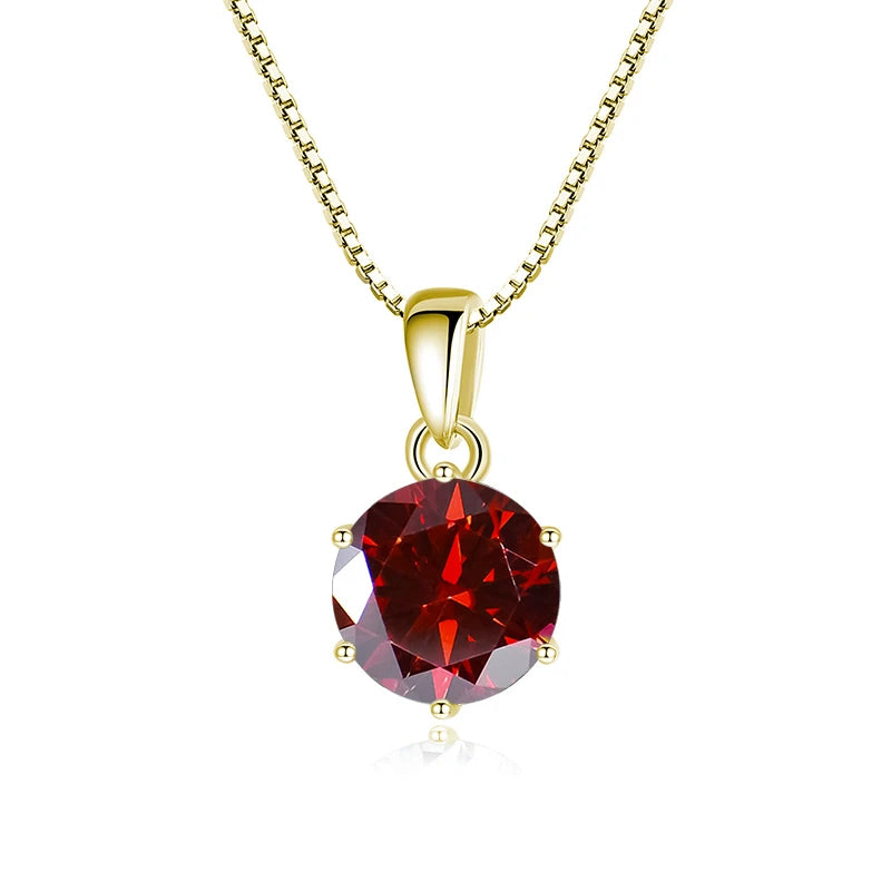 Butterflykiss 1 CT Real Moissanite Pendant Necklace - gold red / 45cm