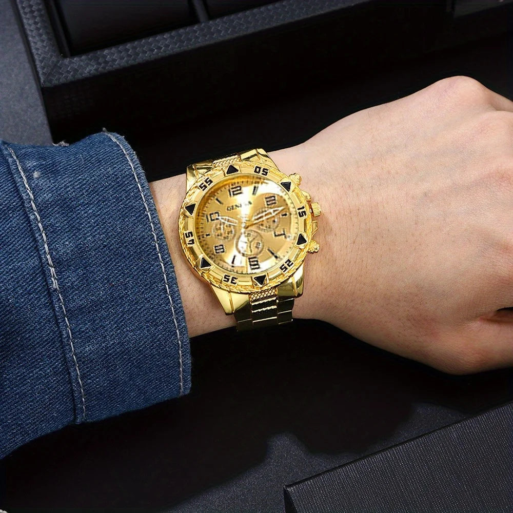[4pcs/set Business Quartz Watch] Large Dial Trendy