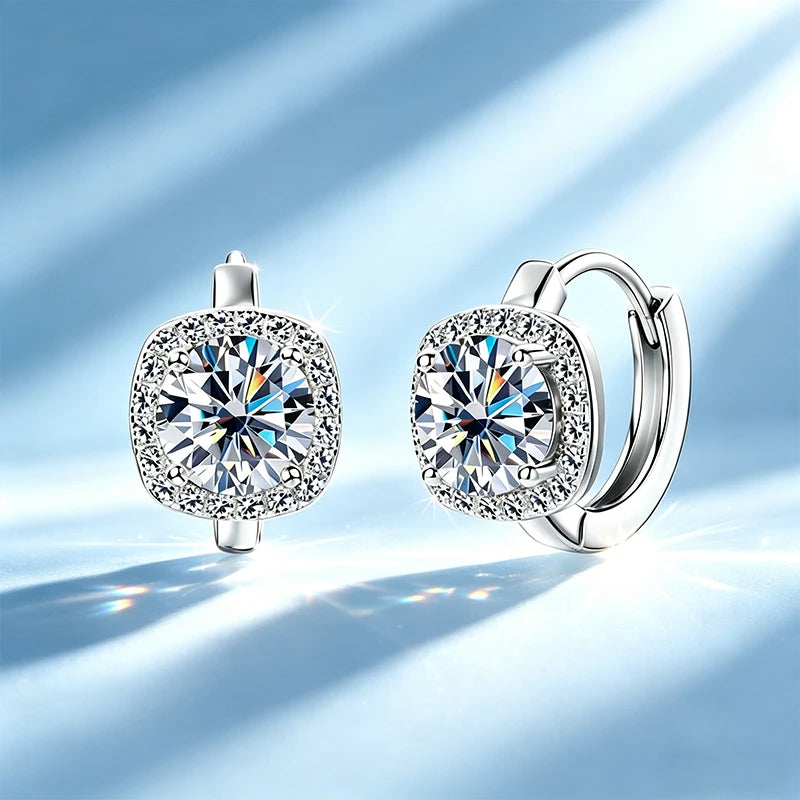 0.5-1 Carat Moissanite Earrings for Women S925 - FBEK White 2pcs / A-Moissanite 0.5ct, FBEK White 2pcs / A-Moissanite 1.0ct
