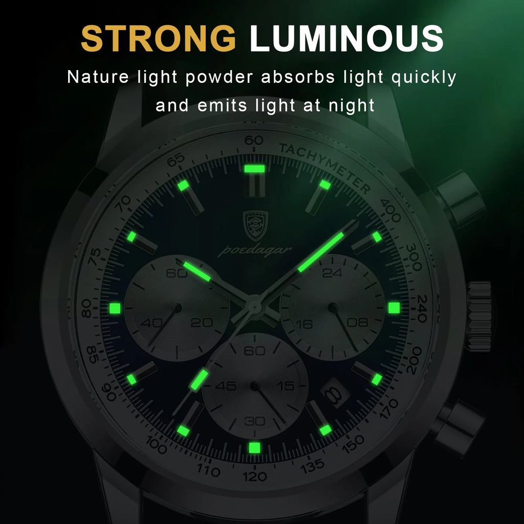 POEDAGAR Top Brand Men's Quartz Watch Waterproof