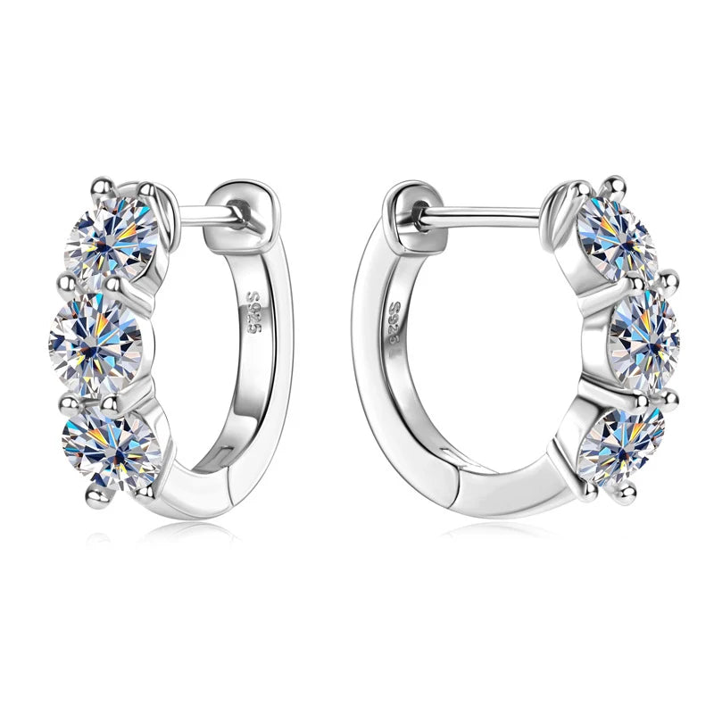 These 925 sterling silver moissanite earrings are - 0.3ct 1