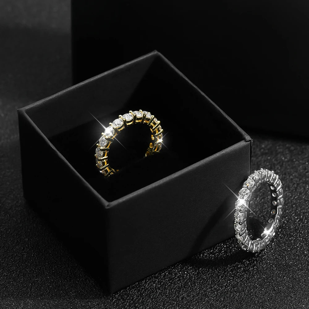 EWYA Luxury 2.2cttw 3mm Moissanite Full Enternity