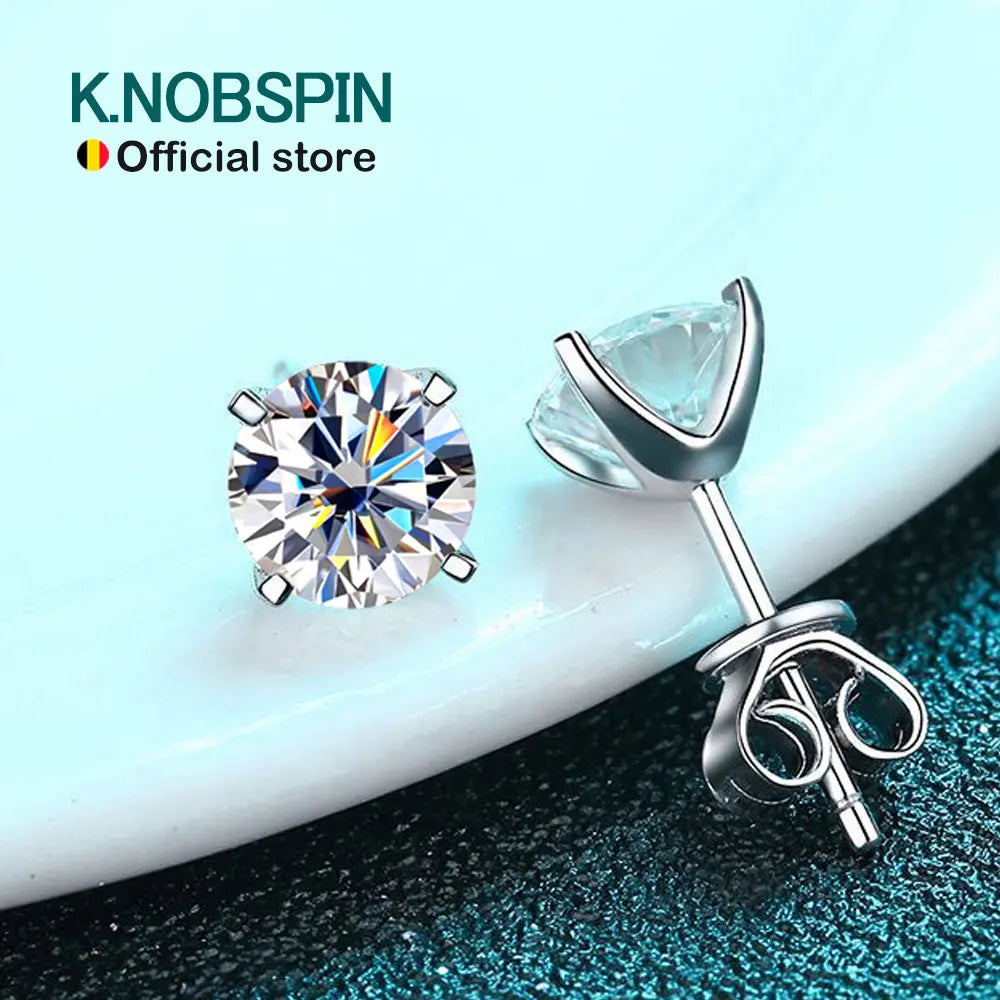 KNOBSPIN Moissanite Earring 0.2-2ct D VVS1 GRA
