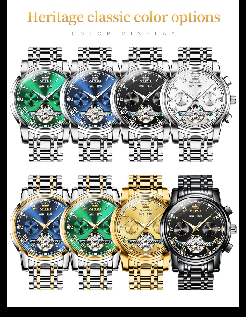 Olevs Automatic Mechanical Watch for Men Date