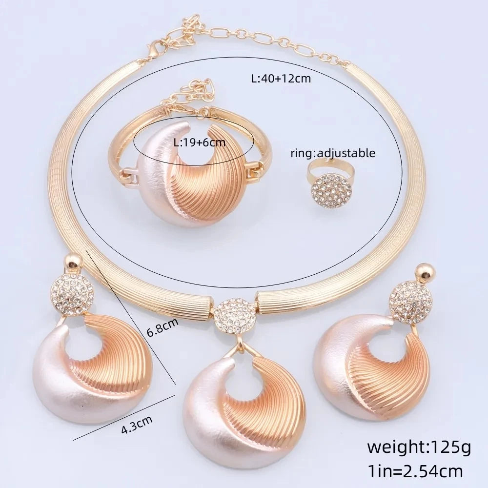 Dubai Jewelry Set For Women Silver Plated Luxury