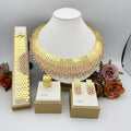 Falair Luxury Women Jewelry Set with Cubic Zirconia - 18K-pink / China Mainland / resizable|45cm