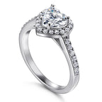 Bagues en moissanite rose cœur 1-2 carats avec certificat