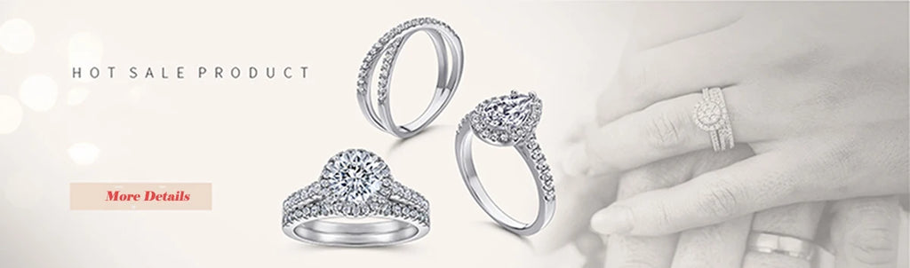 Luxury Ring Set Pure 100% 925 Sterling Silver 5ct