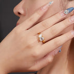 925 Sterling Silber 2 Karat Moissanit Doppel