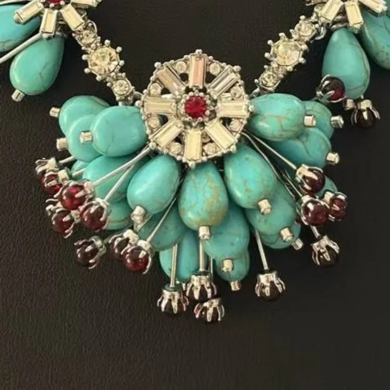 Nishizawa Turquoise Necklaces for Women Retro