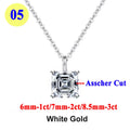 PureMax 1ct 2ct 3ct D Color VVS1 Moissanite Diamond - XL07-asscher-white / 2ct / 45cm-add box, XL07-asscher-white / 2ct / 45cm-add bag, XL07-asscher-white / 3ct / 45cm-add box, XL07-asscher-white / 3ct / 45cm-add bag, XL07-asscher-white / 1ct / 45cm-add box, XL07-asscher-white / 1ct / 45cm-add bag